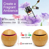 Aroma Essential Oil Ultrasonic Air Humidifier/ Diffuser -130ml - Amber Grove