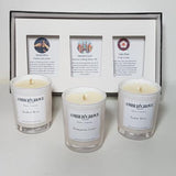 Amber Grove - Soy Wax Candles - Gift Pack "Tudor" Collection (3 Votive candles) - White