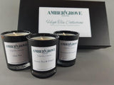 Amber Grove - Soy Wax Candles - "High Tea" Collection (3 x votive candles - Black