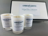 Amber Grove - Soy Wax Candles - "High Tea" Collection (3 x votive candles - White