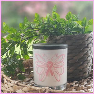 Amber Grove - Soy Wax Candle - Breast Cancer Candle - Butterfly