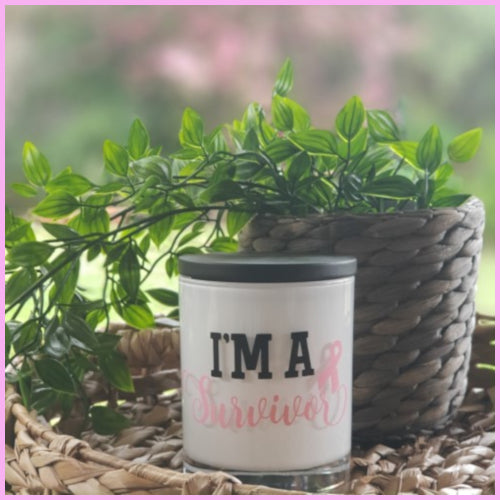 Amber Grove - Soy Wax Candle - Breast Cancer Candle - I'm a Survivor