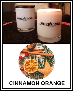 Amber Grove - Scented Soy Wax Candle - Cinnamon & Orange Fragrance
