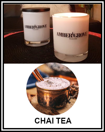    ChaiTea-ShopMay2020  400 × 500px  Amber Grove - Scented Soy Wax Candle - Chai Tea Fragrance