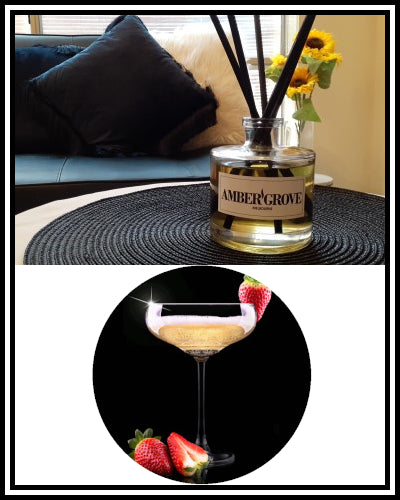 Amber Grove - Reed Diffuser - Champagne & Strawberries Fragrance