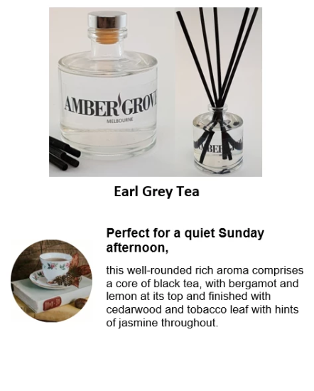 Reed Diffuser - Earl Grey Tea Fragrance - Amber Grove