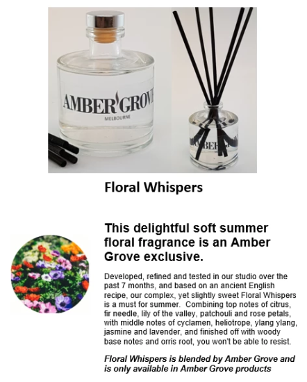 Reed Diffuser - Floral Whispers Fragrance - Amber Grove