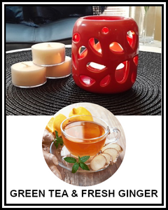 Amber Grove - Scented Soy Wax Tealight Candle -Green Tea and Fresh Ginger