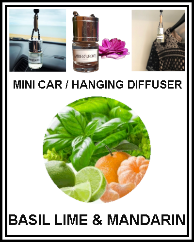 Amber Grove - Mini Car Diffuser - Basil Lime & Mandarin Fragrance