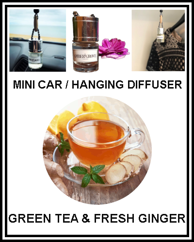 Amber Grove - Mini Car Diffuser - Green Tea & Fresh Ginger Fragrance