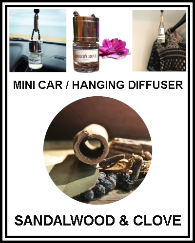 Amber Grove - Mini Car Diffuser - Sandalwood & Clove Fragrance