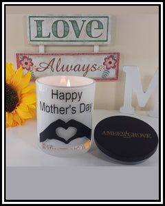 Amber Grove - Scented Soy Wax Candles - Happy Mother's Day w/Heart