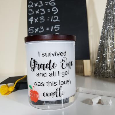 Teacher Gift Candle - [Personalised] I survived grade ... - Soy wax candle - Amber Grove