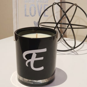 Soy wax Candle - "Initial" - Black - Amber Grove