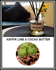 Amber Grove - Reed Diffuser - Kaffir Lime and Cocoa Butter Fragrance