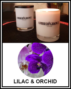 Amber Grove - Scented Soy Wax Candle - Lilac & Orchid Fragrance