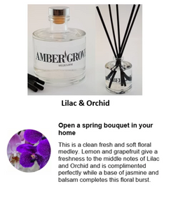 Reed Diffuser - Lilac & Orchid Fragrance - Amber Grove