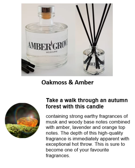 Reed Diffuser - Oakmoss & Amber fragrance - Amber Grove