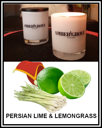 Amber Grove - Scented Soy Wax Candle - Persian Lime and Lemongrass