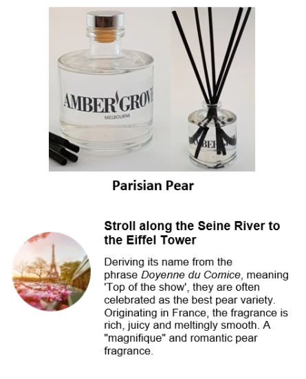 Reed Diffuser - Parisian Pear Fragrance - Amber Grove