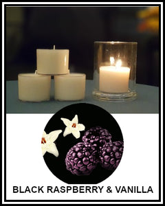 Amber Grove - Scented Soy Wax Spa Cup Tealights - Black Raspberry & Vanilla