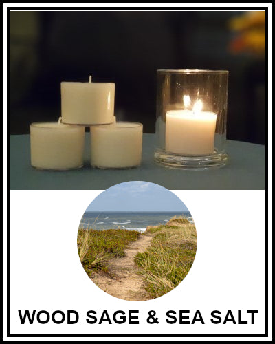 Amber Grove - Scented Soy Wax Spa Cup Tealights - Wood Sage and Sea Salt
