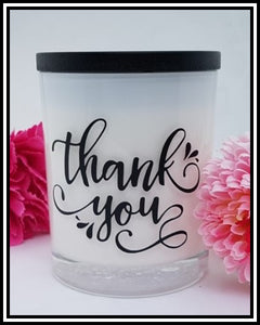 Amber Grove - Customised / Personalised Scented Soy Wax Candle - Thank you scented soy wax candle