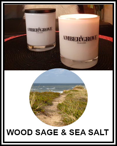 Amber Grove - Scented Soy Wax Candle - Wood Sage and Sea Salt