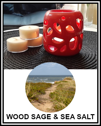 Amber Grove - Scented Soy Wax Tealight Candle - Wood Smoke and Sea Salt