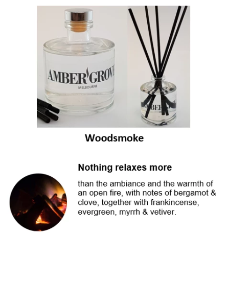 Reed Diffuser - Woodsmoke Fragrance - Amber Grove
